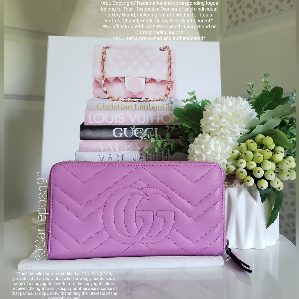 **SOLD** Authentic Pre-owned Gucci Marmont Zip Around Continental Wallet - Picture 2 of 14